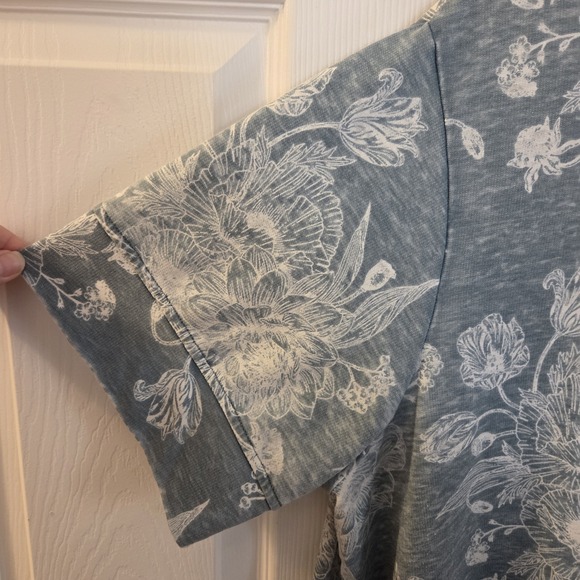 Jane + Delancey sz 3X green floral relaxed fit t-shirt top boho casual cottage - Picture 3 of 10